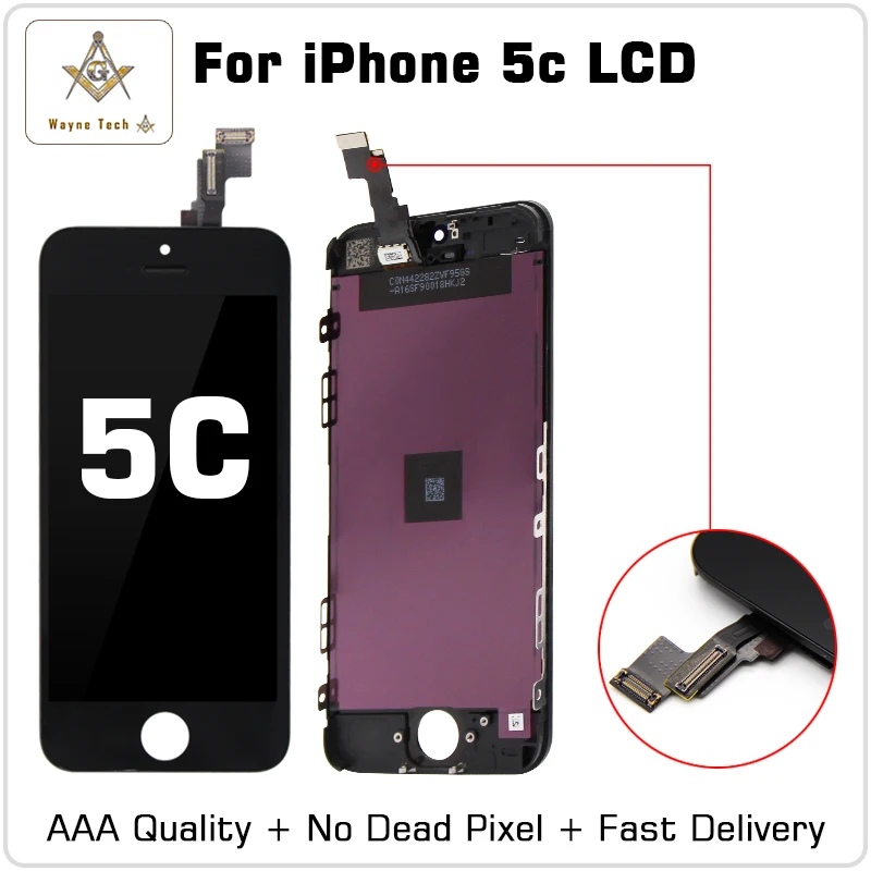 10 шт./Лот AAA Качество без битых пикселей для iPhone 5C 5G LCD с сенсорным экраном
