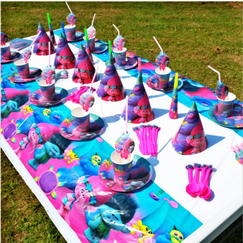 Качество 82 шт. Magic троллей Дети счастливы День рождения украшения комплект