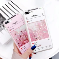 new hot phone case liquid quicksand sequin frame protective cover case for iphone