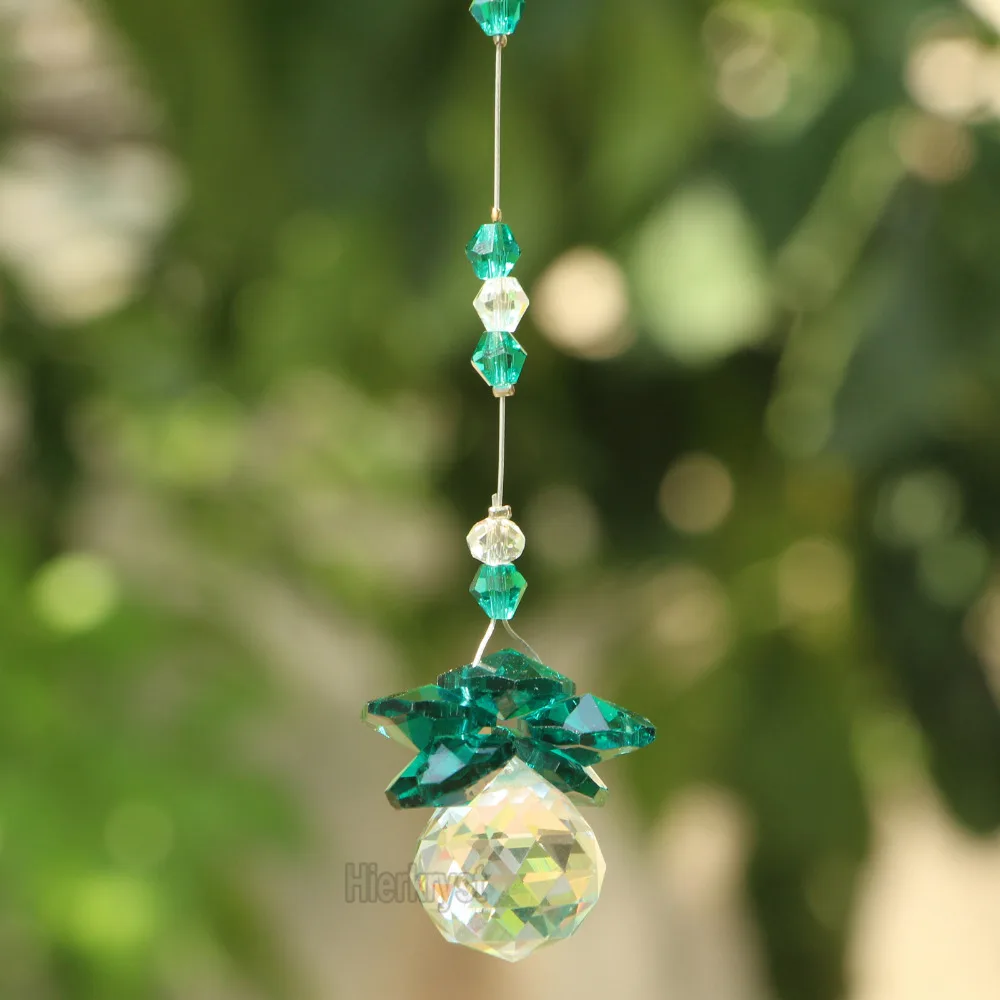 Зеленый хрустальный шар Suncatcher фэн шуй призмы подвеска Маятник подвесное окно