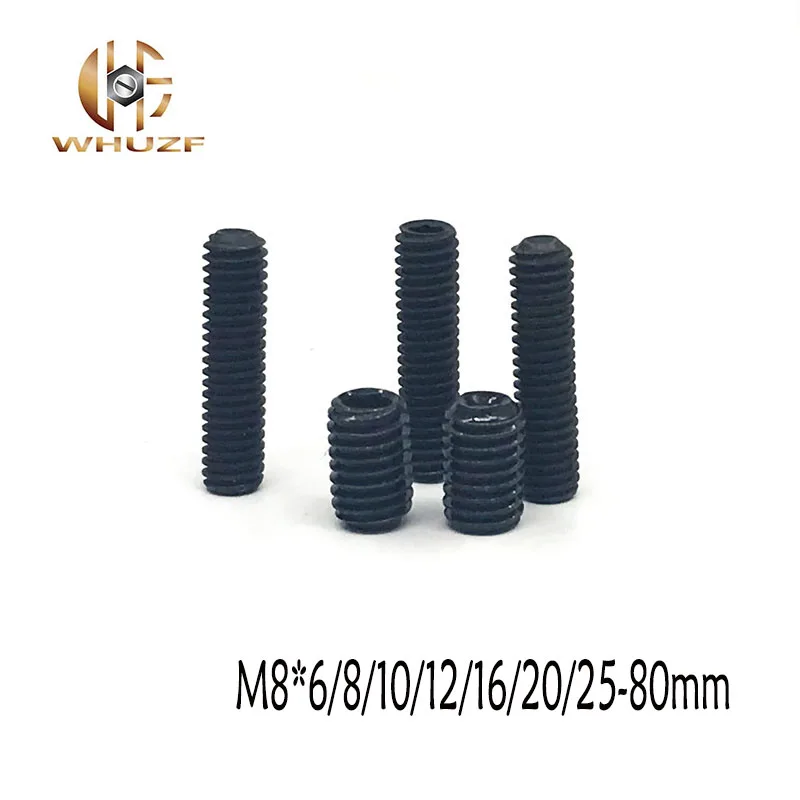

M8*6/8/10/12/16/20/25/30/35/40/45-80mm Metric Thread groove Black Hex Fastener Socket Cap Head Screw Steel Nut Headless Nuts