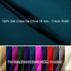 100% шелк, крепдешин, ширина 114 см, 16 момме, ткань из чистого шелка тутового шелкопряда для свадебного платья, 1 метр, Бесплатная доставка 31-60