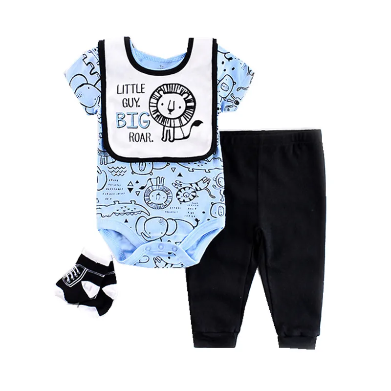 Комплекты одежды для малышей хлопковые костюмы синего цвета с изображением Льва