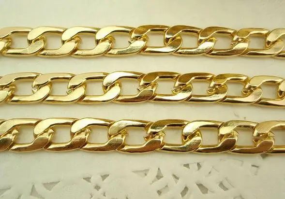 

10 Meters/lot 10mm Rose Gold Bulk Aluminum Curb Chain Necklace Handbag Gift Jewelry Findings DIY Material Jewelry Accessories