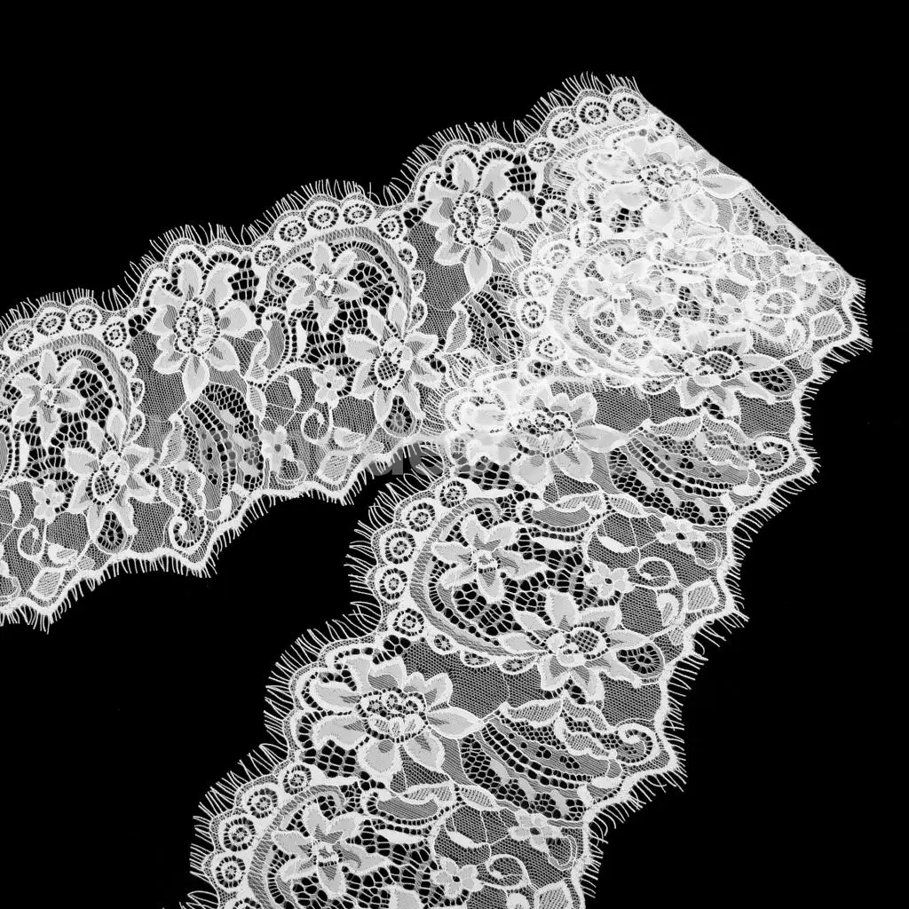 3 ярда Белый Вышитый цветочный кружевной отделкой ленты ресниц край сетки 18 см