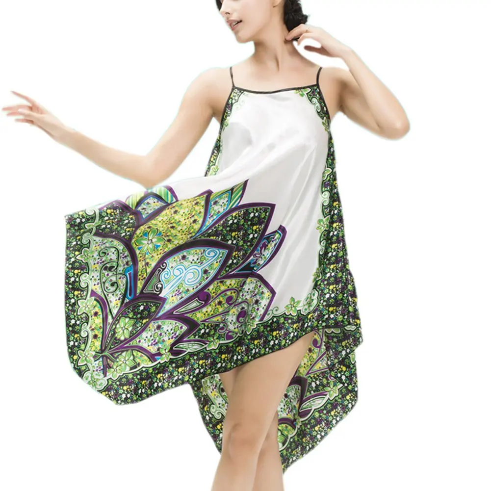 Уютное модное женское имитированное шелковое белье ночная рубашка одежда для