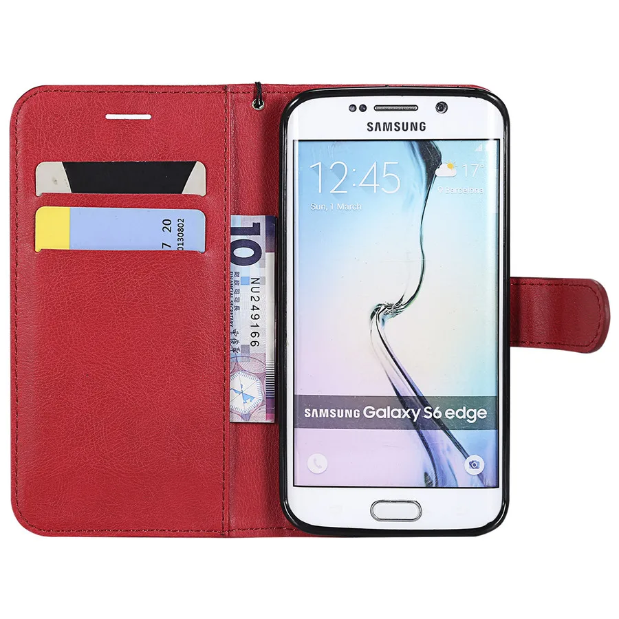 Винтажный Магнитный кошелек флип чехол для телефона из искусственной кожи SAMSUNG S6