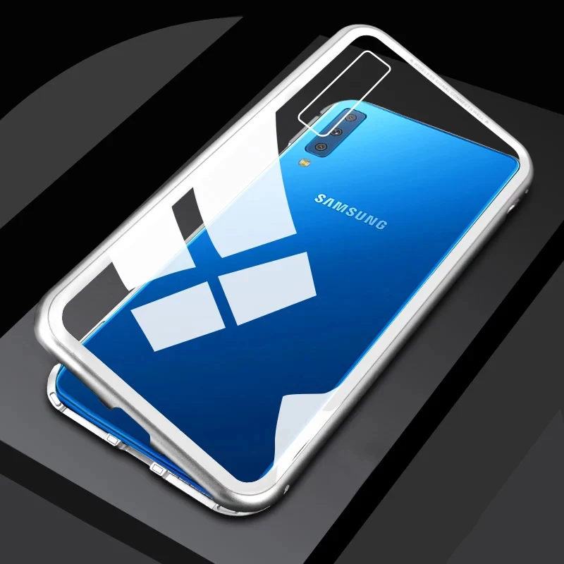 Роскошный магнитный металлический чехол для Samsung Galaxy A8 2018 A730 A8S задняя крышка
