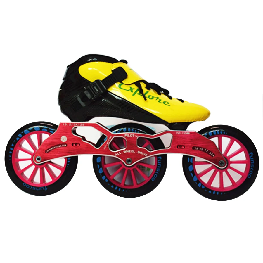 ISPORTS скоростные роликовые коньки из углеродного волокна для соревнований 3*125 мм уличные гоночные коньки для детей и взрослых SH56
