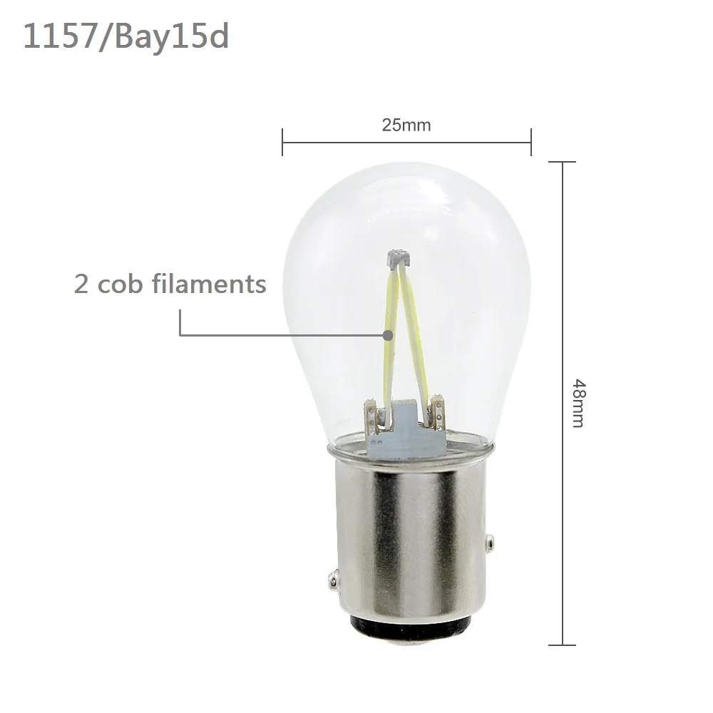 1157 - 2 COB Chips ANBLUB P21W BA15S 1156 1157 BAY15D водить автомобиль задний стоп-сигнал лампы 12V COB лампа накаливания, авто парковочная лампа обратный лампы ДРЛ огни - Испускаемый цвет: 1157 - 2 COB Chips