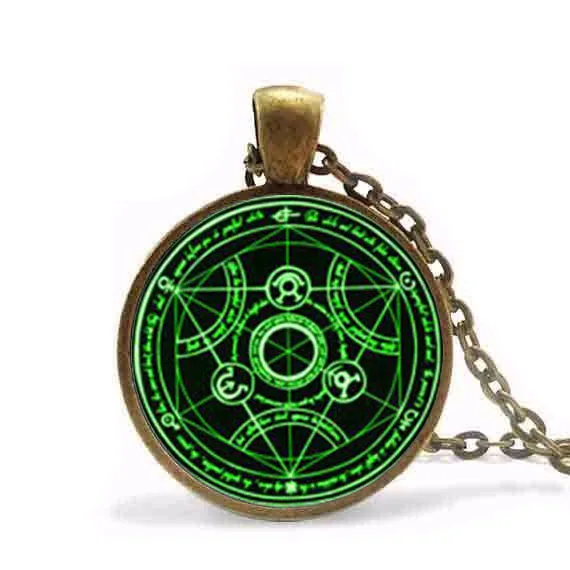 Ожерелье с металлической алхимикой для женщин и мужчин ожерелье круглой