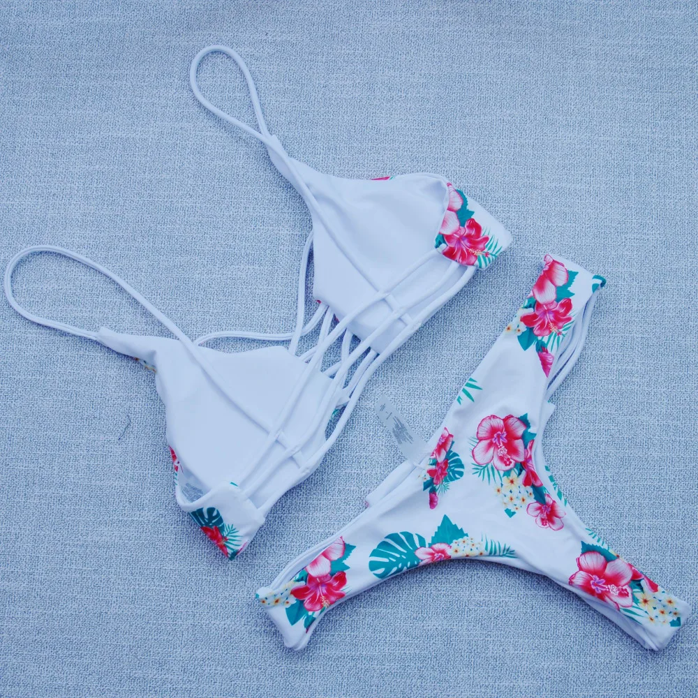 Летние пикантные бикини трикотажные ремни купальник Для женщин Купальники бинты