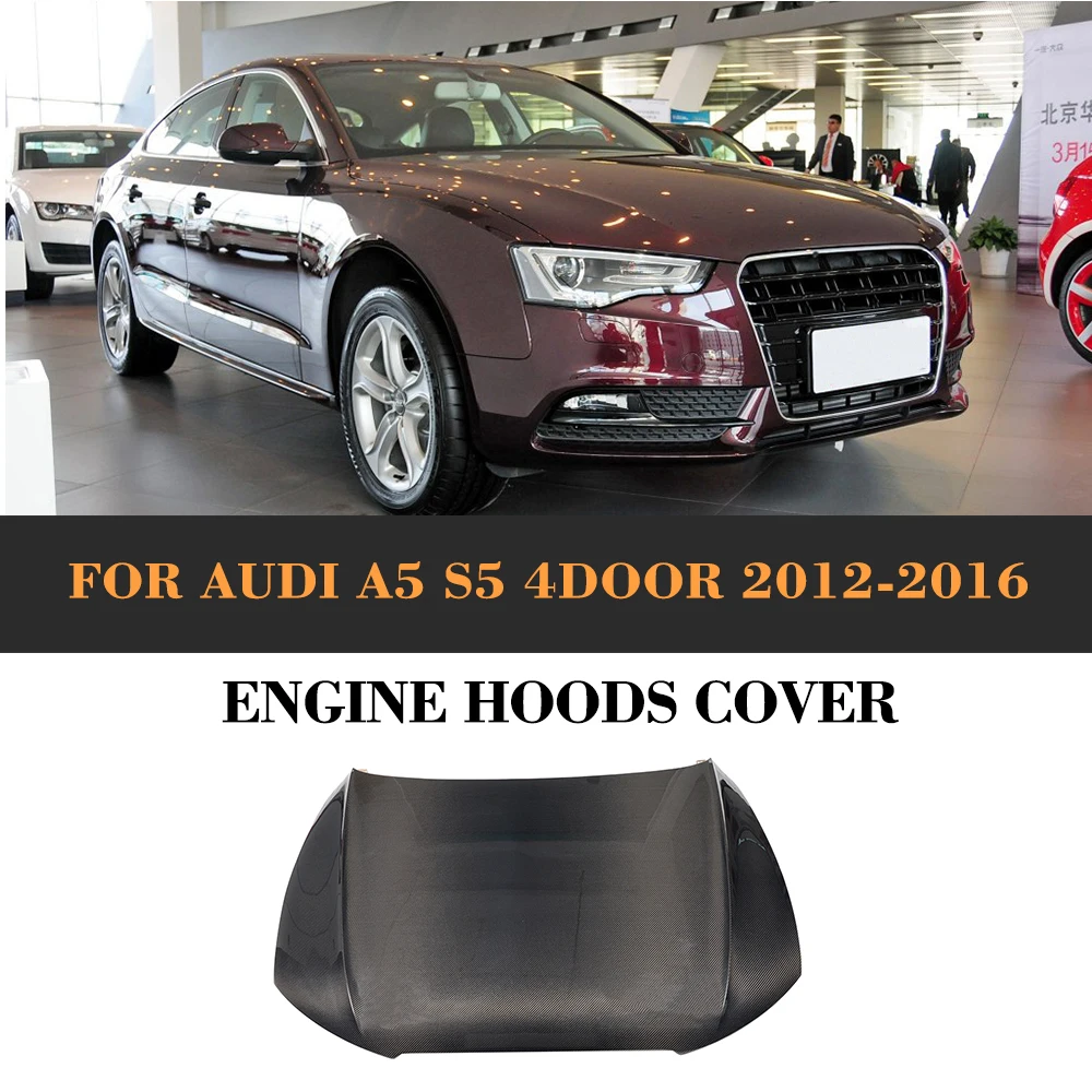 Чехлы из углеродного волокна для переднего капота двигателя Audi A5 S5 Hatchback 4 Door 2012 -