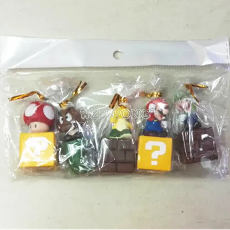 5 шт./лот Super Mario Bros ПВХ экшн фигурки коллекция mario Грибная коробка модель куклы