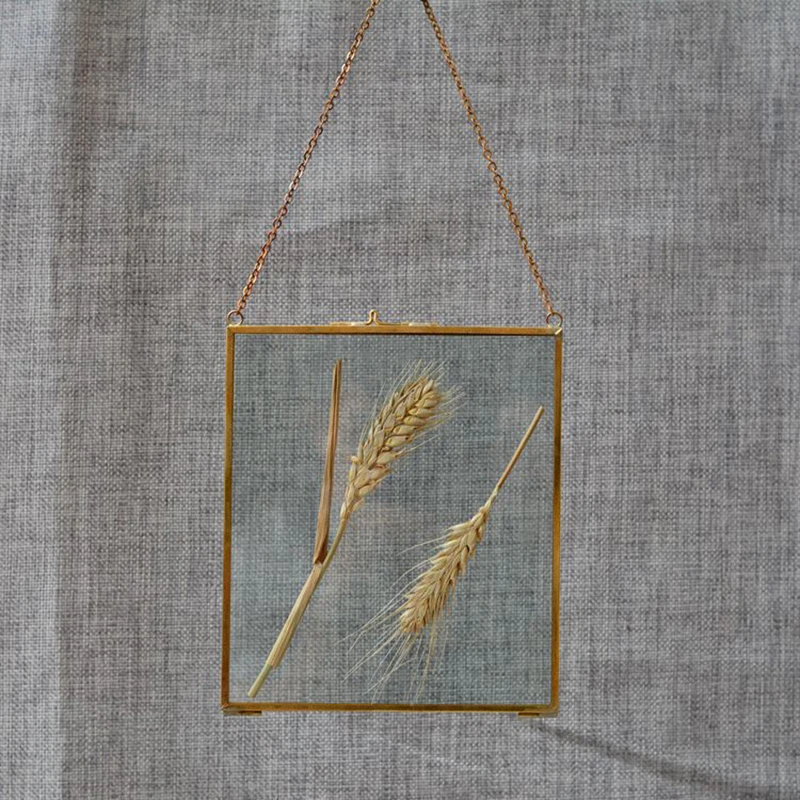 Фоторамка портретная латунь Винтажный стиль стеклянная Подвесная подставка