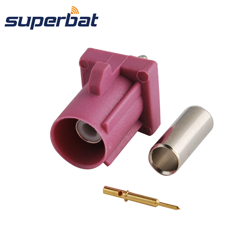 

Superbat Fakra H Violet Crimp Male RF Coaxial Connector Key Code for GPS Telematics for Cable RG316 RG174 LMR100