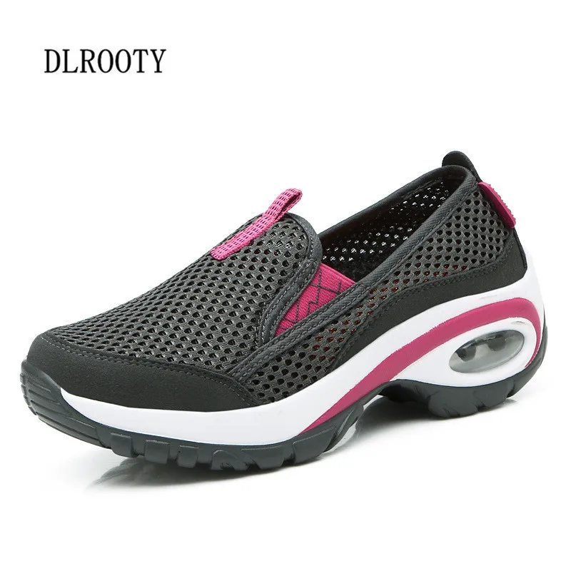 

Women Sandals 2018 Summer Mesh Shoes Woman Casual Breathable Wedges Fashion Platform Flat Female Slides Ladies Slip On Walking