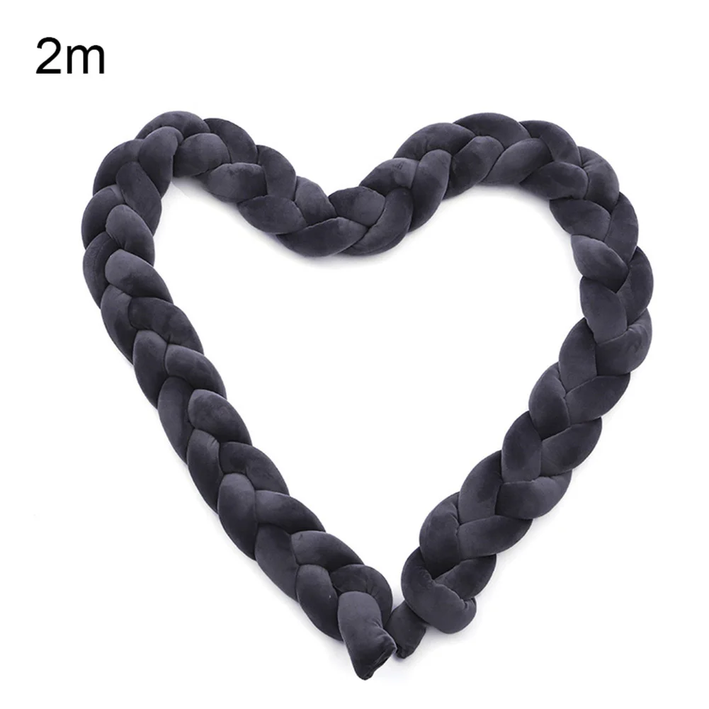 dark grey 2M Мягкий Вязаный мяч-клубок с длинной полоской детские постельные принадлежности Детская кровать бампер Детская комната Декор S7JN - Цвет: dark grey 2M