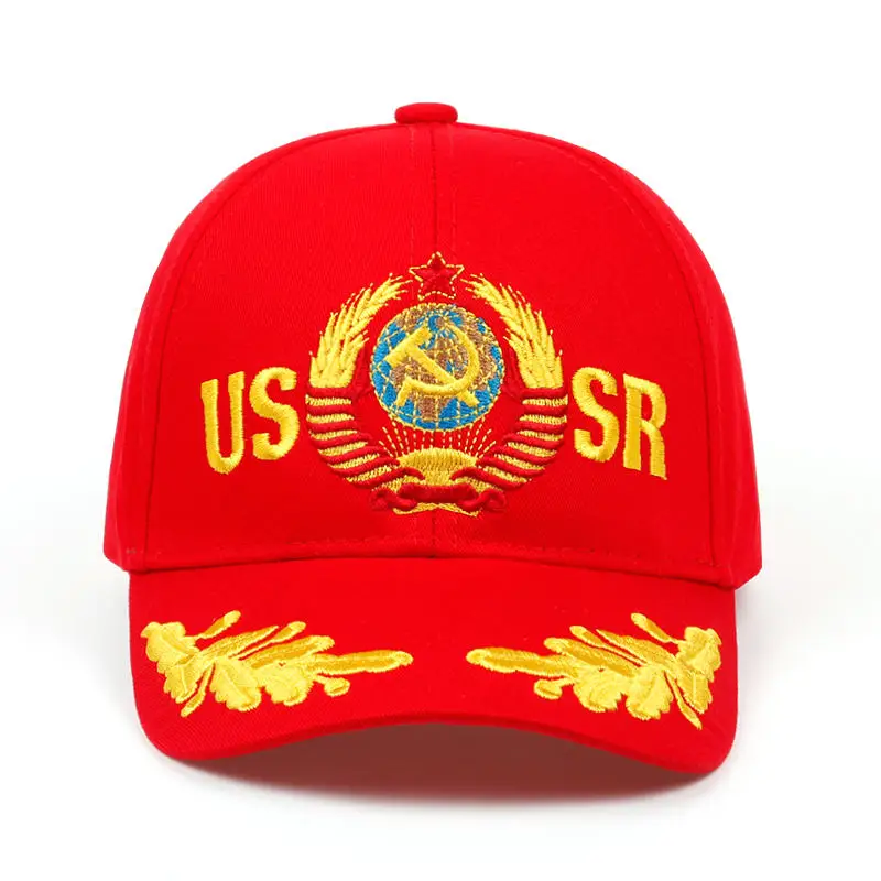 USSR red Новая CCCP бейсболка в национальном стиле с эмблемой СССР, унисекс, черная, красная хлопковая бейсболка с вышивкой, высокое качество, шапки garros - Цвет: USSR red