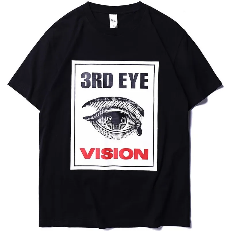 Мужские футболки с принтом забавных глаз трендовые в стиле хип-хоп пуловер