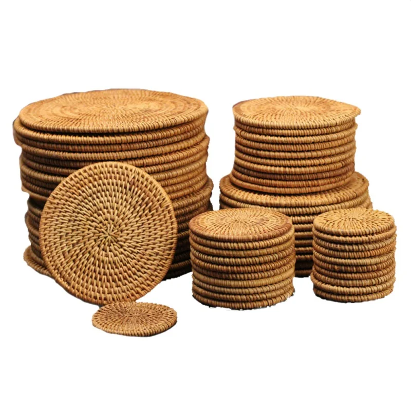 Натуральная подставка из ротанга коврик для чайной чашки термостойкий Коврик