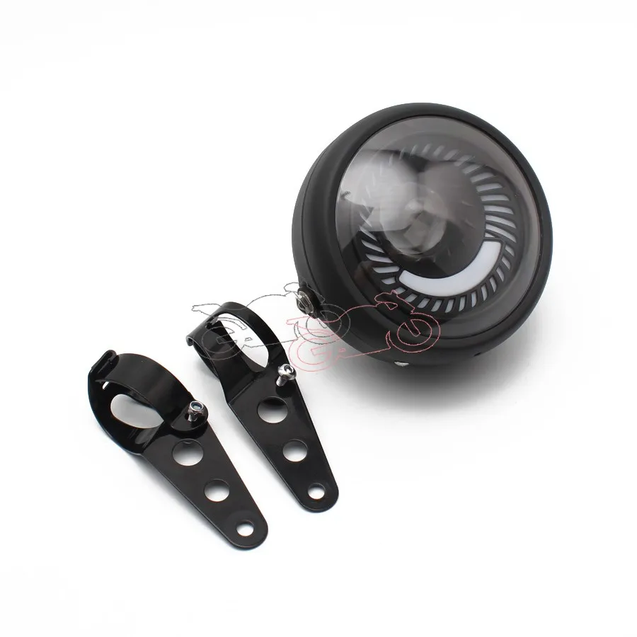 

For CG125 Cafe Racer Bobber Motorcycle Projector LED Front Headlight+Angel Eye Hi/Lo Beam 35-43mm Fork Tubes Bracket