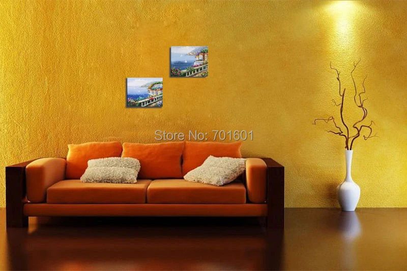 FREE SHIPPING HANDPAINTED canvas oil paintings 20x25CM Mediterranean landscape NO PRINT modern art deco AP0014 | Дом и сад