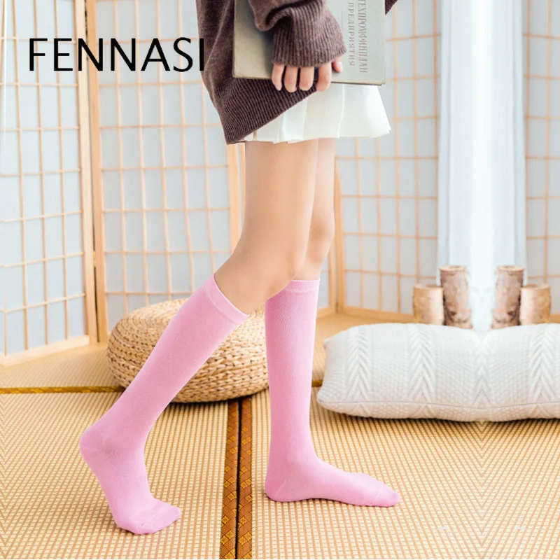 Женские хлопковые носки FENNASI Harajuku забавные черные и белые гольфы теплые