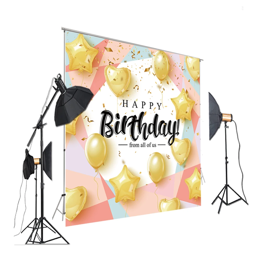 

HUAYI Photography Backdrops Background Photography Happy Birthday Backdrop Air Ballon Backdrop XT-7433