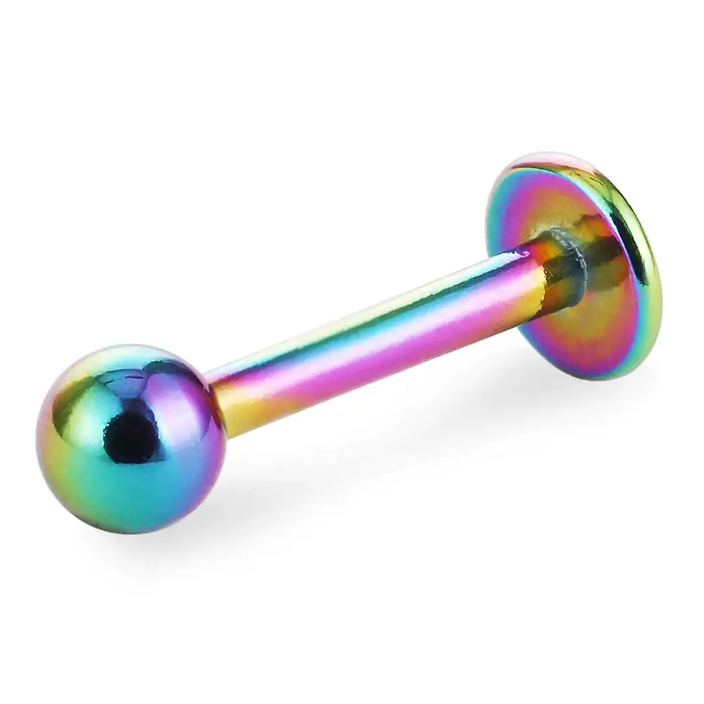 rainbow color 1 шт. из нержавеющей стали для губ губный серьги-гвоздики для носа шпильки для пирсинга для Для мужчин Для женщин серьги-улитки штангой ювелирные изделия для пирсинга LB19 - Окраска металла: rainbow color