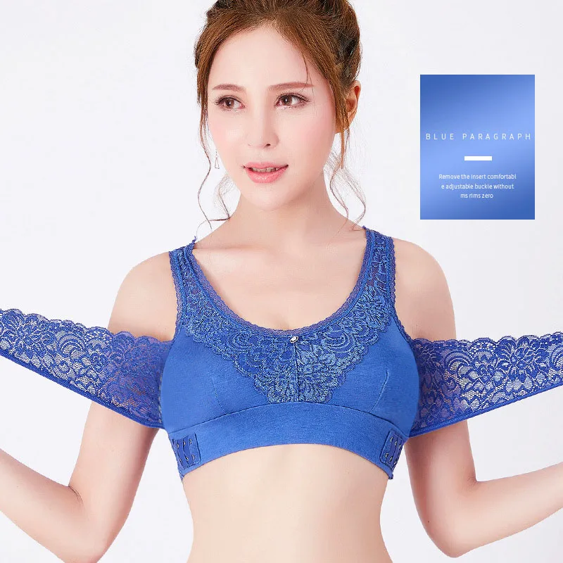 Newly Wireless Front Cross Side Buckle Lace Lift Bra Breathable for women dropshiping | Женская одежда
