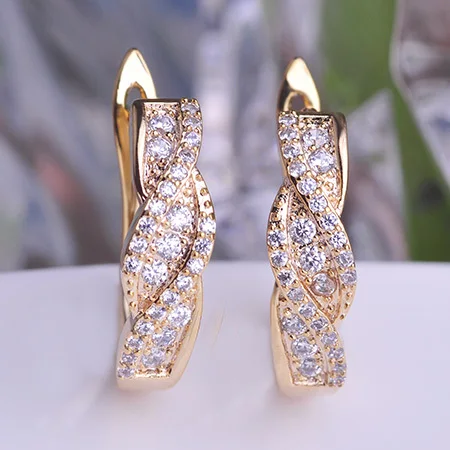 Женские серьги гвоздики из меди и золота с фианитом|colorful stud earings|stud earringsstud earrings for