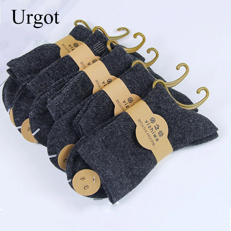 

Urgot 5pairs Rabbit Wool Blended Mens Spring Winter Warm Socks Deodorant Soft Calcetine Sock Business Casual Male Socks Men Crew