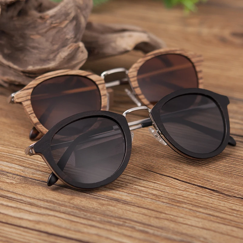 Мужские солнцезащитные очки с поляризацией в деревянной коробке|Женские очки| |