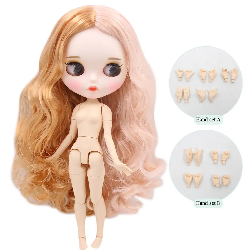Ледяная Blyth фабрика кукла подходит для одевания самостоятельно DIY Изменить игрушка BJD Специальная цена - Цвет: carved lips face