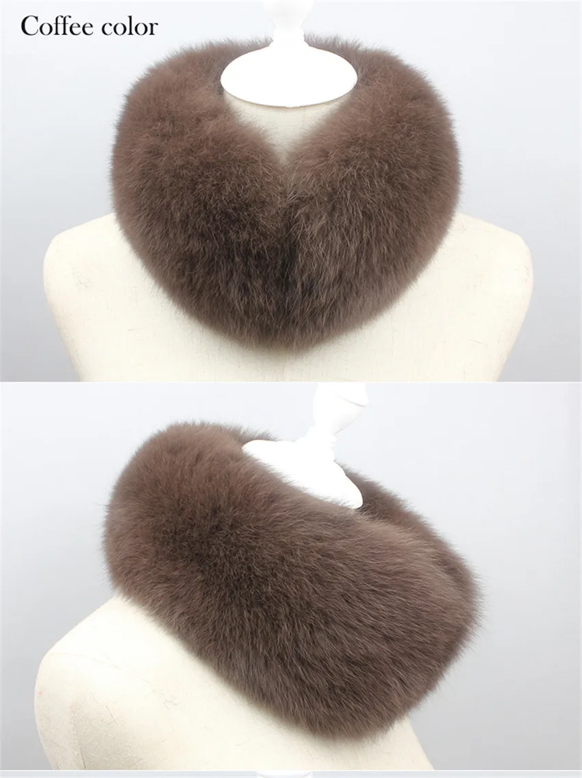 Натуральный Лисий меховой воротник женский меховой шарф Зимний шарф на шею одежда аксессуары