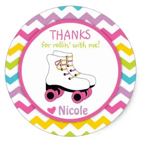 

1.5inch Roller Skate Stickers Roller Skate Favor Tags