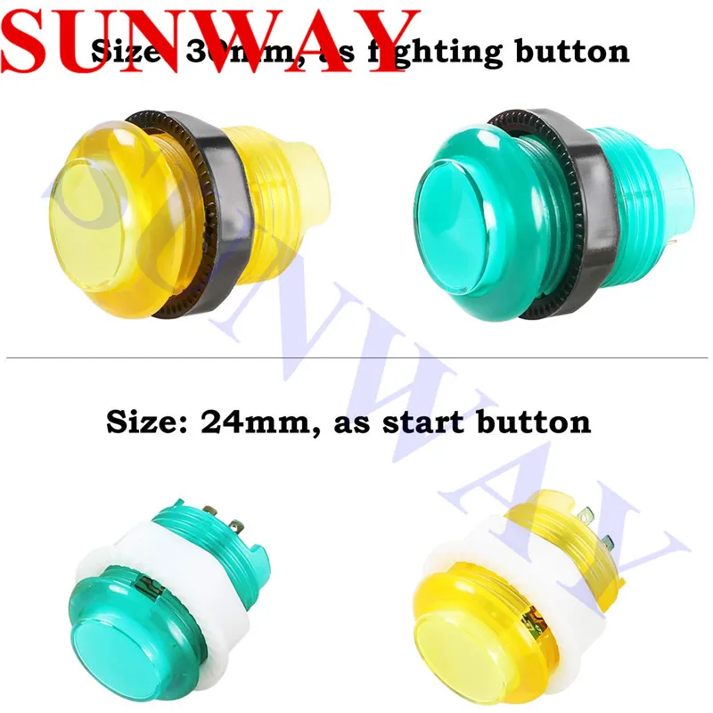 SUNWAY 2 игрока светодиодные аркадные кнопки и джойстики DIY kit 2X Джойстики + 20 X led