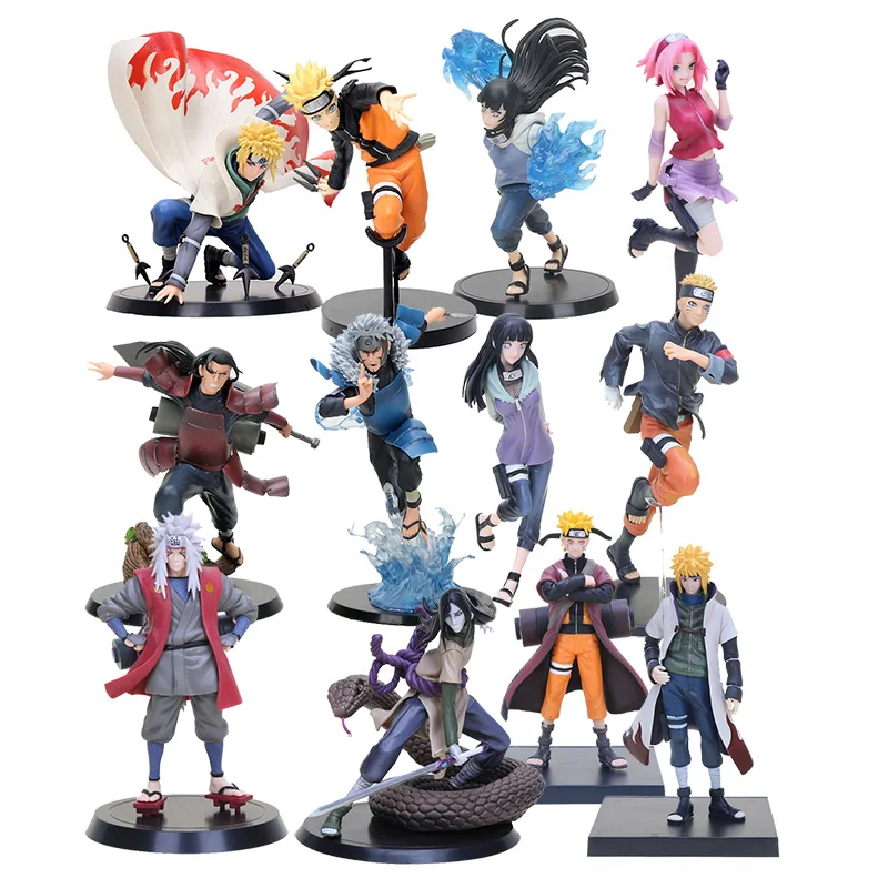 Аниме Наруто Shippuden Jiraiya Hyuuga Hinata Kurama Senju Hashirama Minato фигурка ПВХ игрушка Brinquedos|Игровые