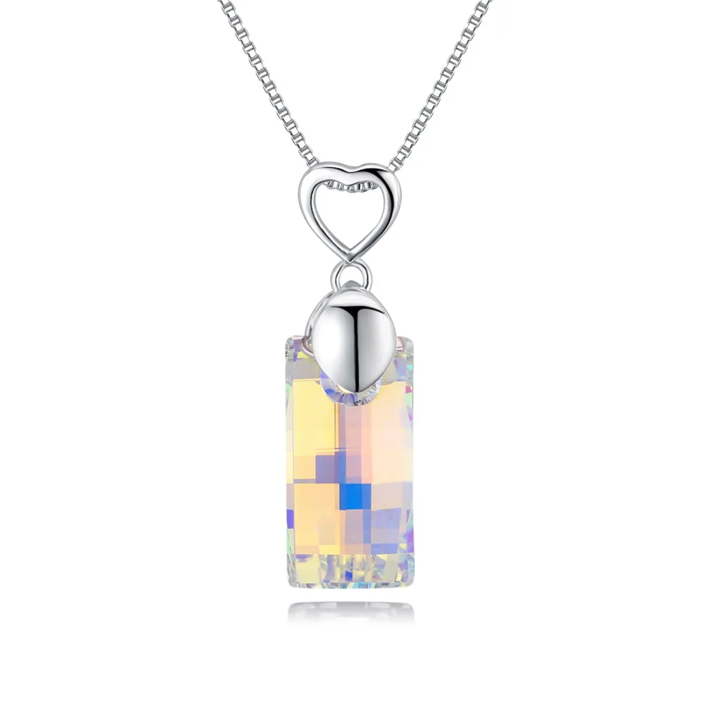 

2018 Crystals From Swarovski Geometric Necklaces & Pendants For Women Simple Temperament Chains Jewelry Valentine'S Day Gift