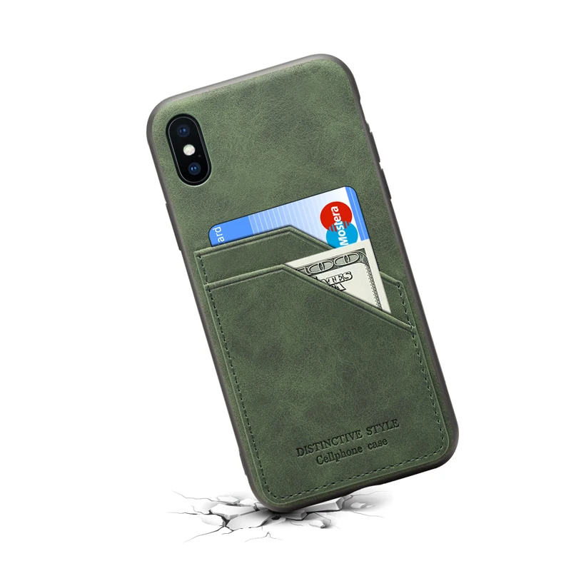 Чехол-кошелек для iPhone XS XR Max задняя крышка карт Ретро Чехол из искусственной кожи