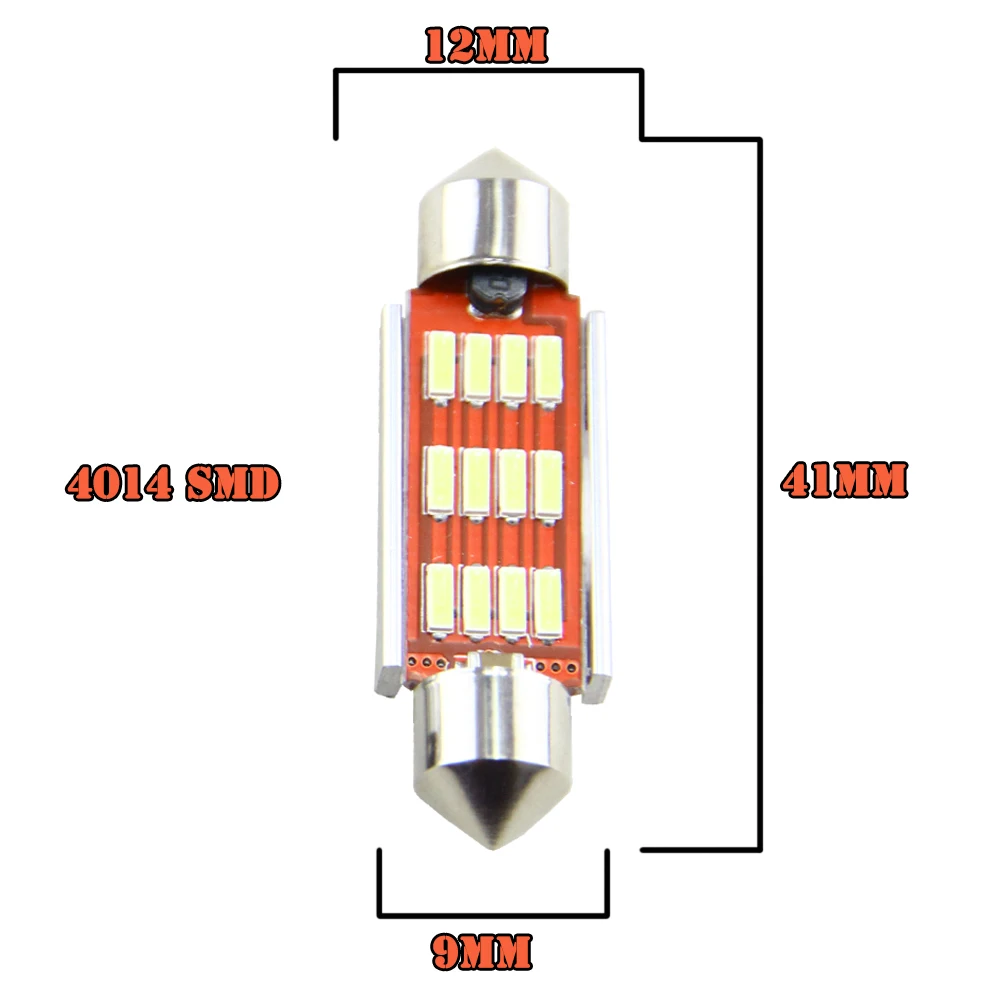 10x41 мм 42 1 72 &quotсветодиодный гирлянда Лампы для чтения 12V Авто C5W карта лампа