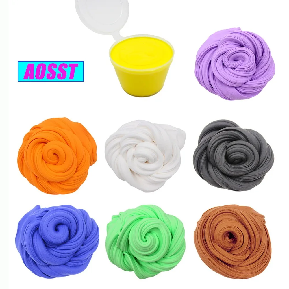 AOSST 60 мл DIY пушистые слизь коробка поставки мягкая глина Floam Ароматические стресса