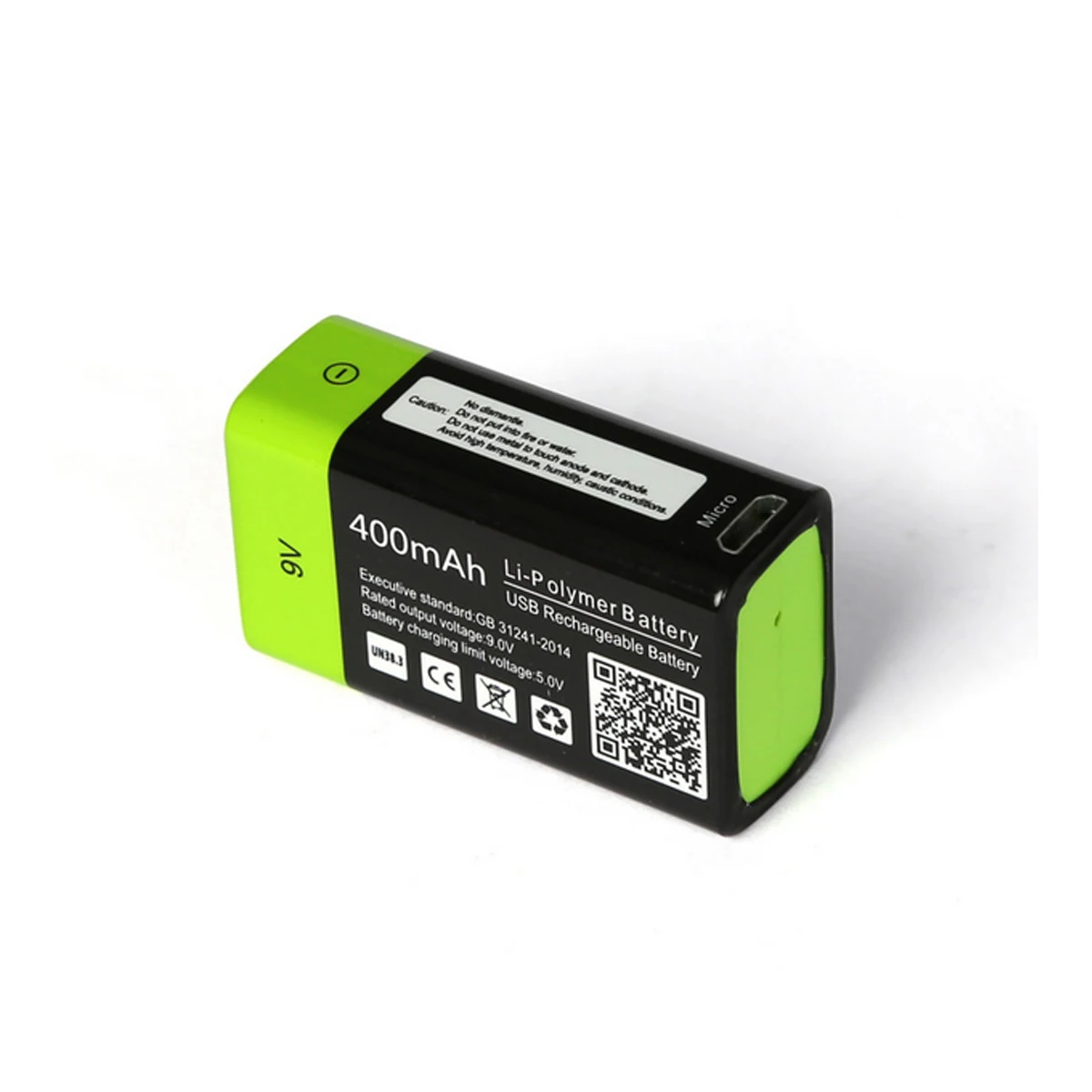 ZNTER 9V перезаряжаемая батарея 400mAh USB RC батарея для микрофона 9V Lipo батарея 3.6Wh микро USB зарядное устройство