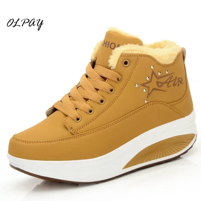 2019 Новинка сезон осень зима ботинки с высоким берцем обувь округлой подошвой в