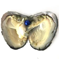 20pcs single acid blue 9 10mm near round edison pearl with vacuum packed oyster fresh pearl in oyster