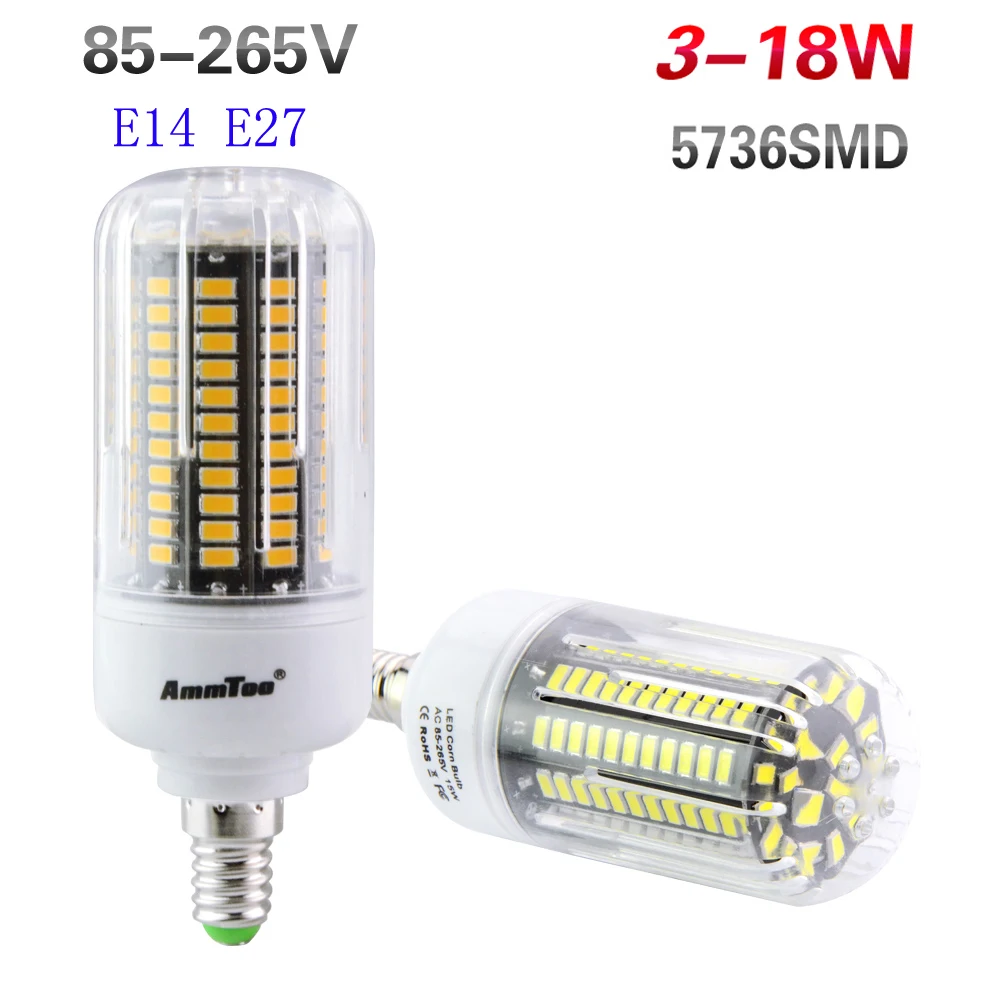 E27/E14 Светодиодная лампа 5736 SMD Кукуруза 40 светодиодов ~ 140 прожектор 85 265 в Lamparas 110