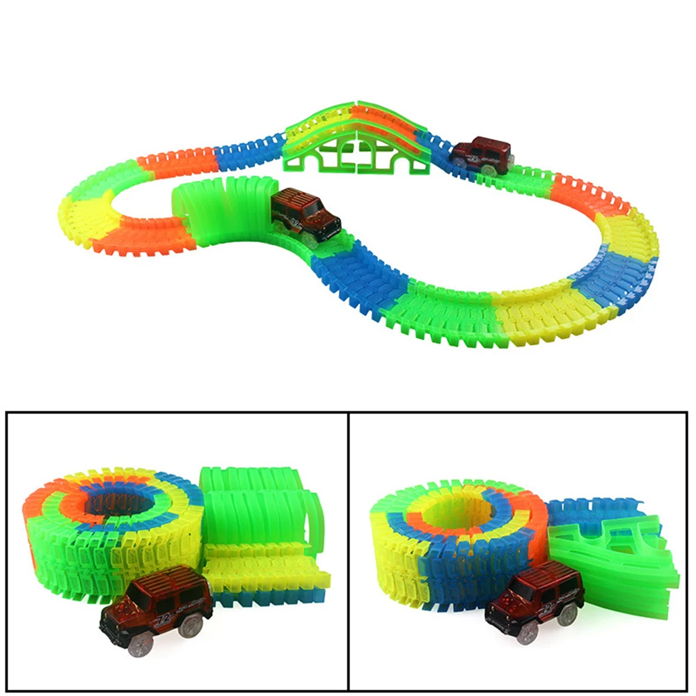 Гибкая светящаяся Волшебная гоночная трасса мигающая литая под давлением модель