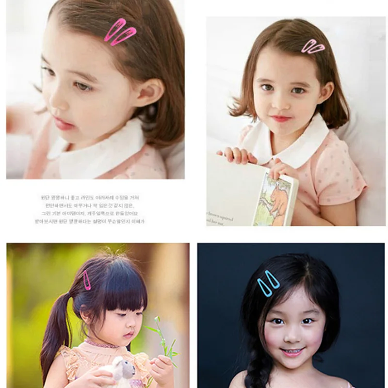 40 шт./лот хорошее качество милая заколка для волос девочек цветная розовая