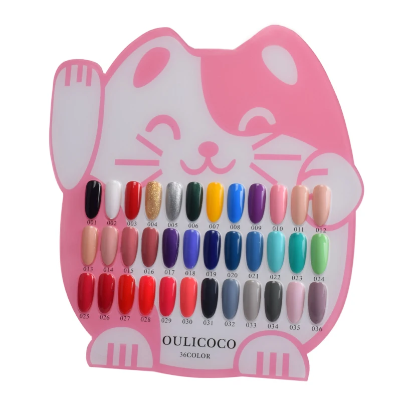 36/48 цветов дисплей для ногтей DIY держатель красивый розовый Кот милый дизайн